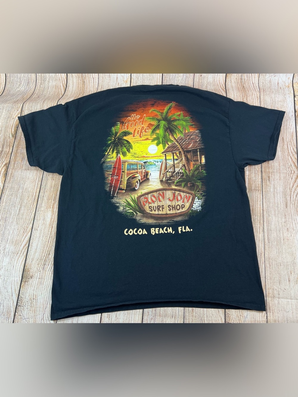 Ron Jon Surf Shop Coca Beach Florida Black T Shirt Size XL
